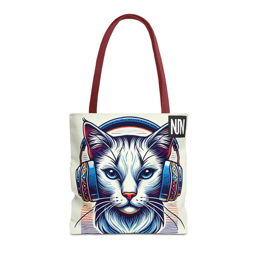 Tote Bag, Cat headphones