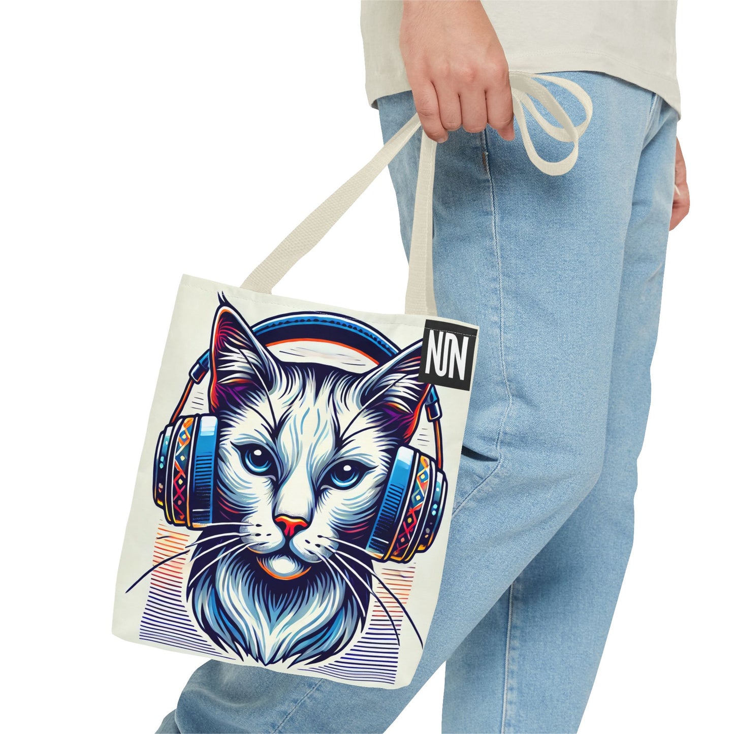 Tote Bag, Cat headphones