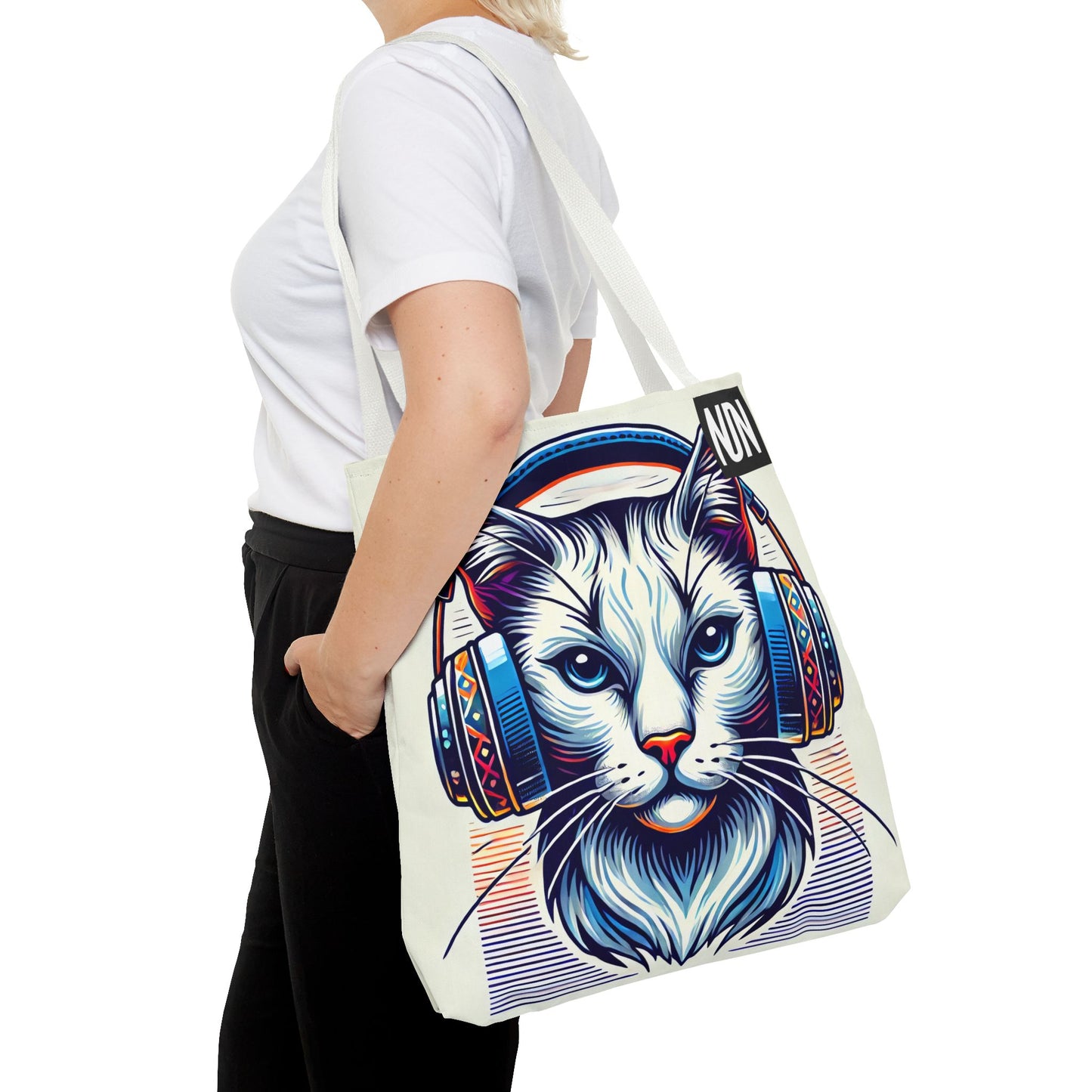 Tote Bag, Cat headphones