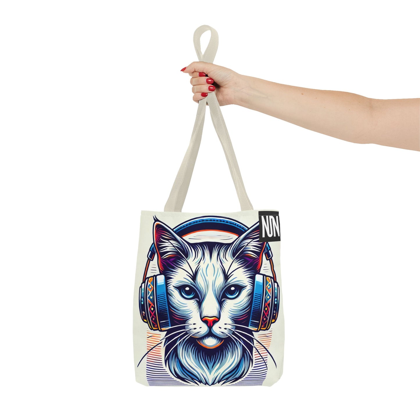 Tote Bag, Cat headphones