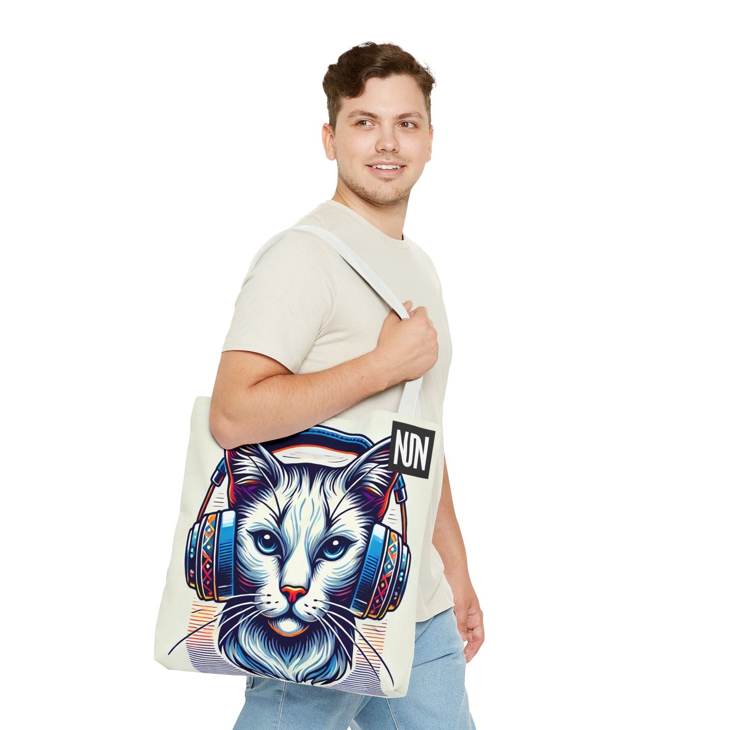 Tote Bag, Cat headphones