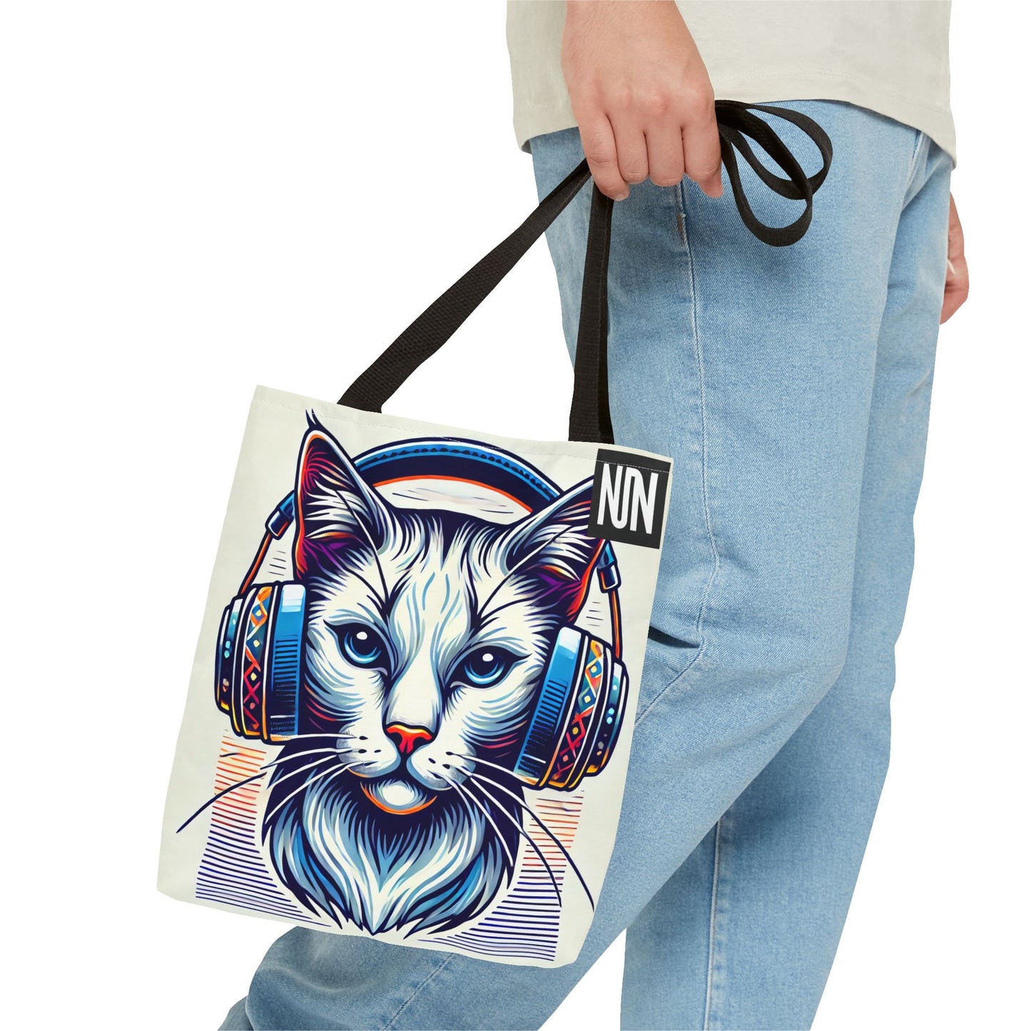 Tote Bag, Cat headphones