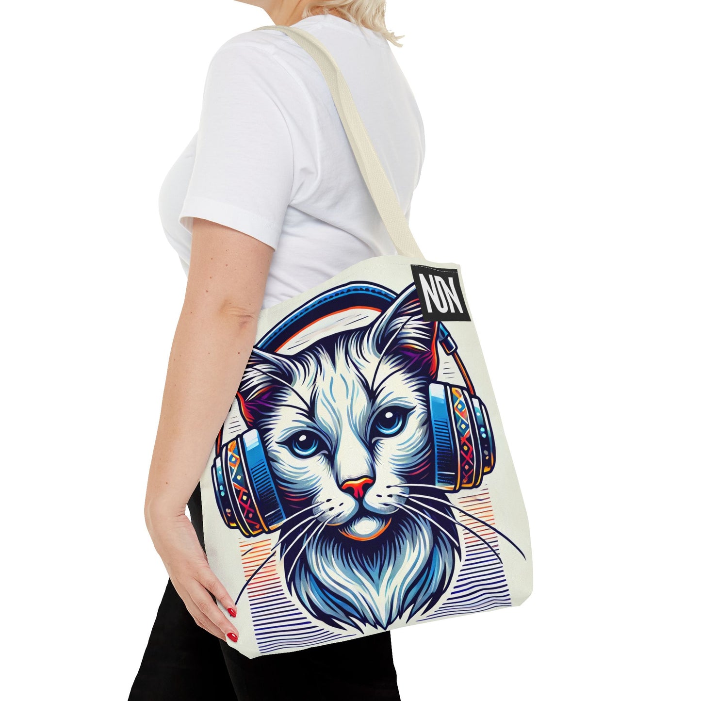 Tote Bag, Cat headphones