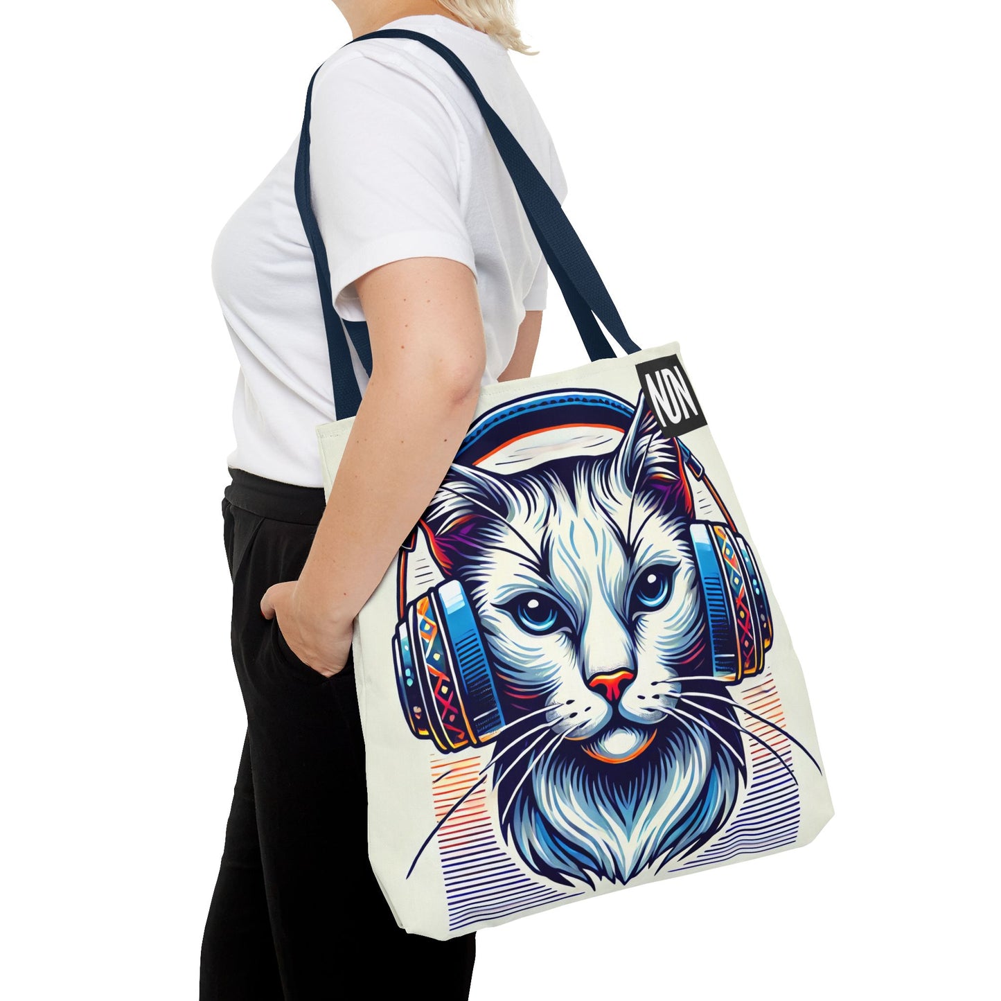 Tote Bag, Cat headphones