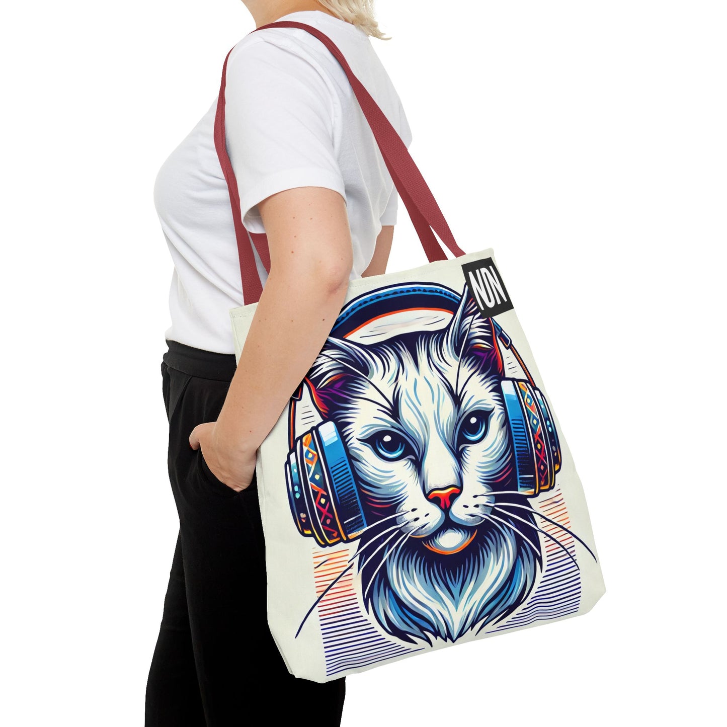 Tote Bag, Cat headphones