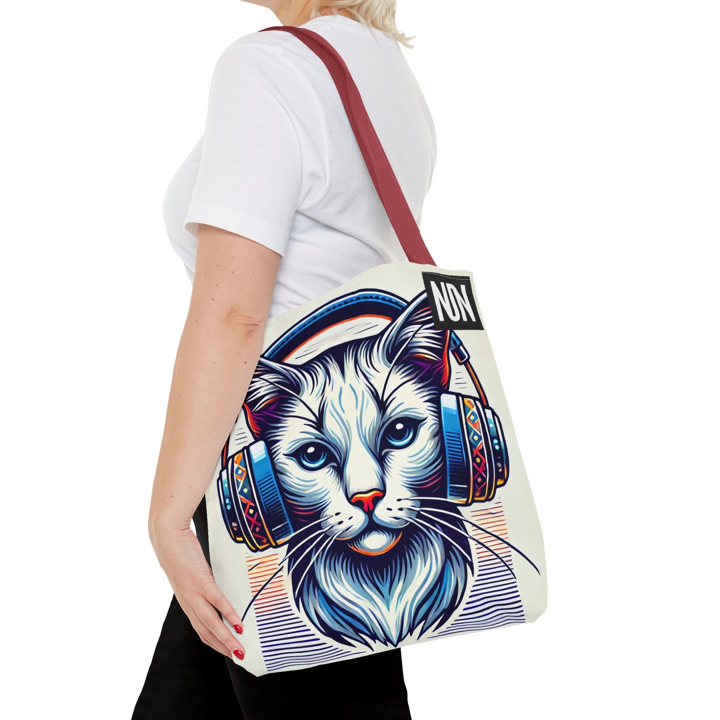 Tote Bag, Cat headphones