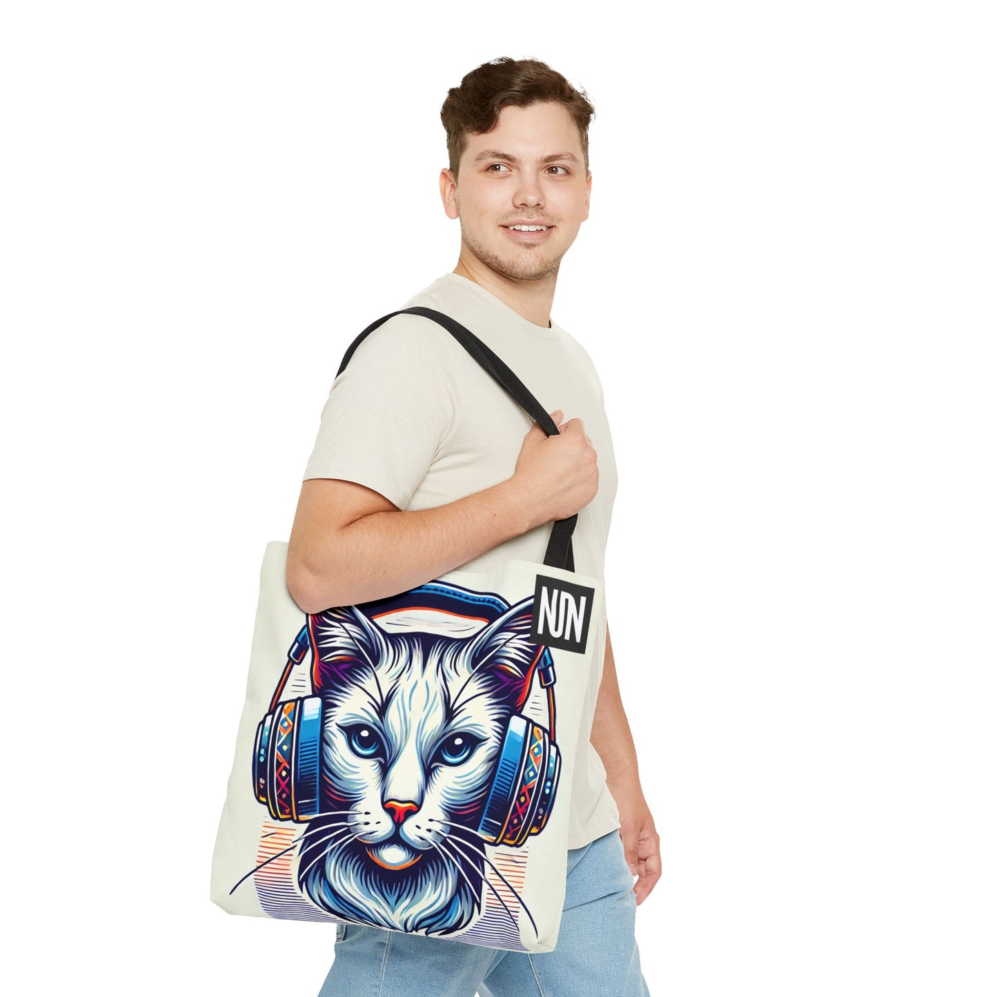 Tote Bag, Cat headphones